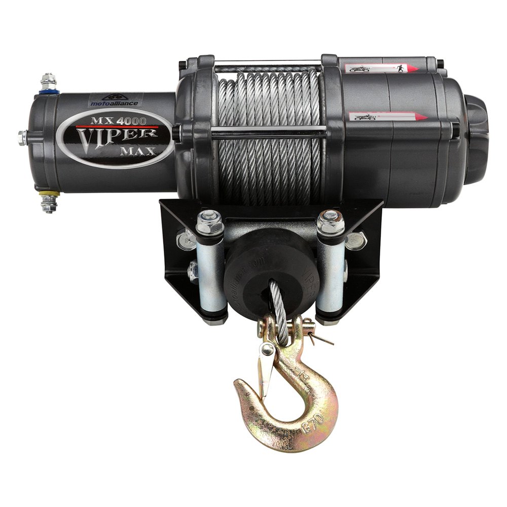 Viper Winches MX4000 ATV UTV Max 4 000 Lbs Winch With 50 Steel