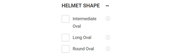 Helmet Shape Refine Search Menu