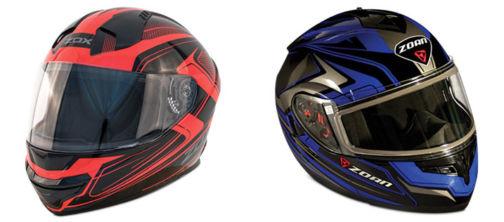 ECE Approved Zox Thunder R2 Drive / Zoan Helmets Optimus Street Eclipse Graphic Modular Helmets