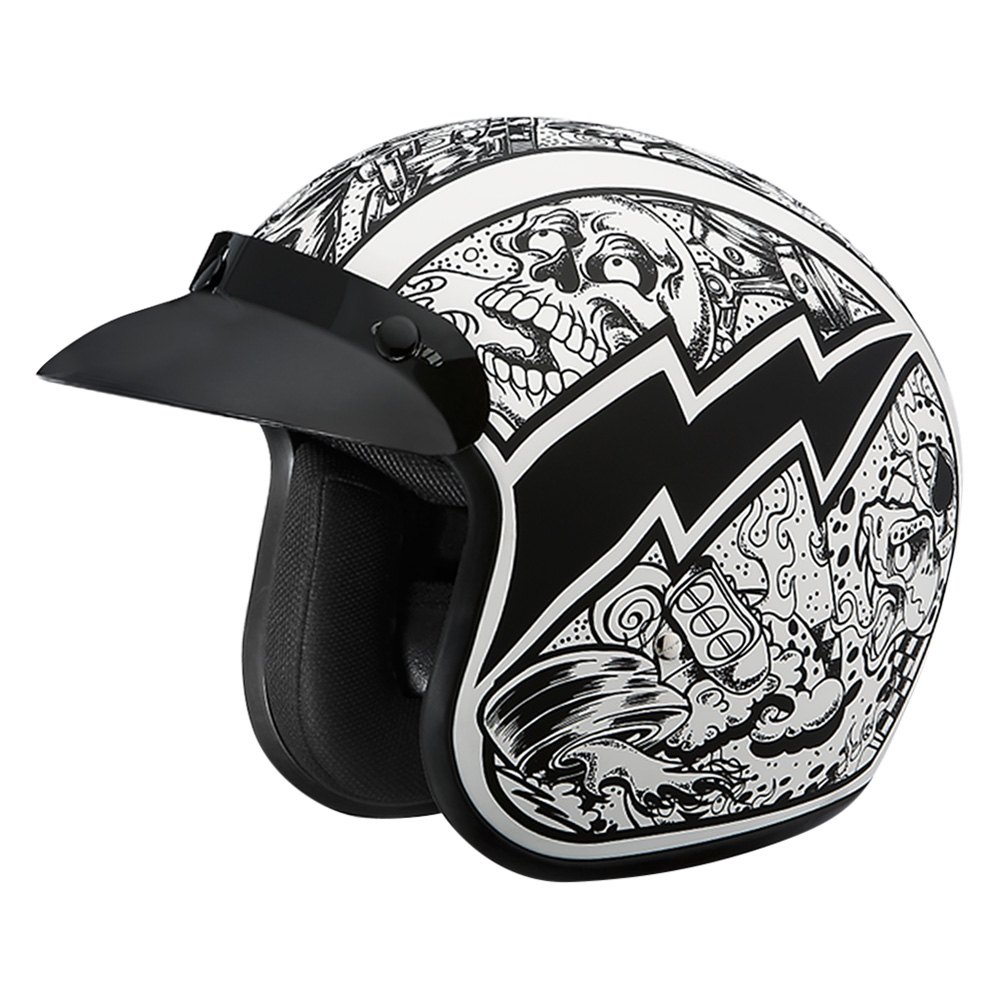 Daytona Helmets DOT 3//4 Open Face Solid Color Motorcycle Helmet Size//Graphic