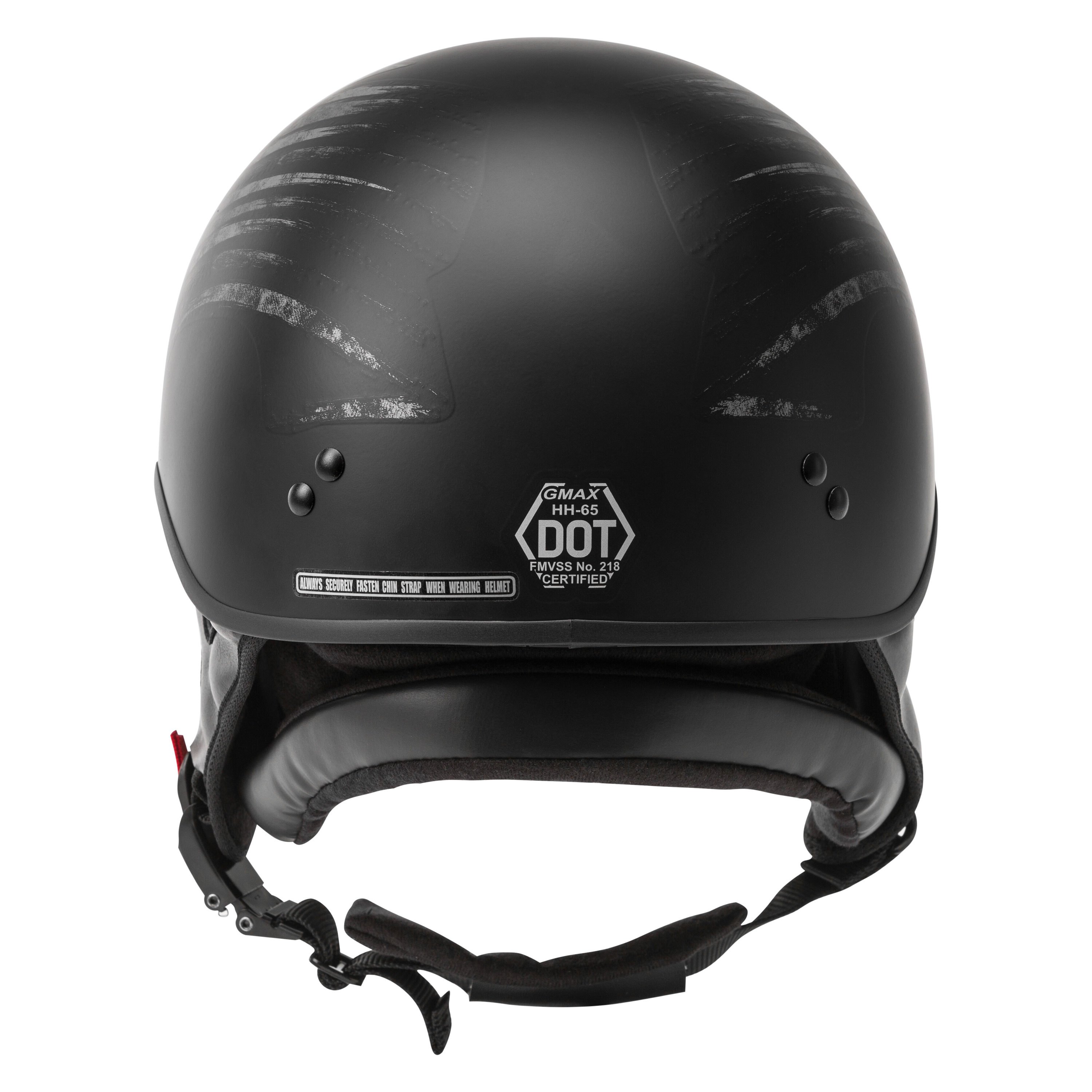 GMAX HH-65 Naked Rose Motorcycle Half Helmet Black/Silver 