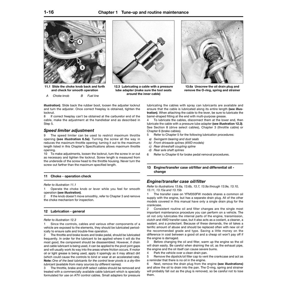 Haynes Manuals® M2126 Yamaha Timberwolf, Bruin, Bear Tracker, 350ER & Big Bear 19872003