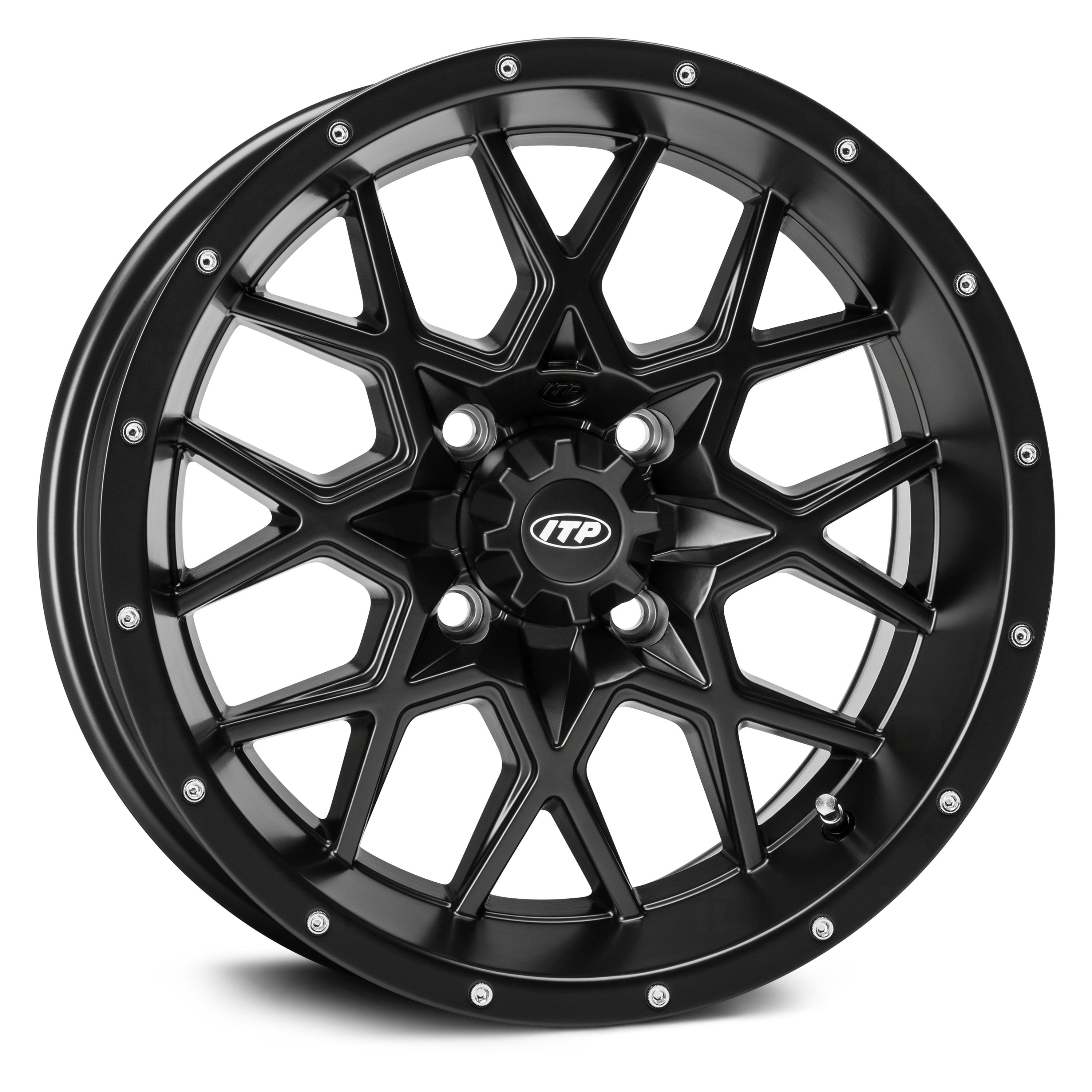 ITP® - Hurricane ATV/UTV Matte Black Alloy Aluminum Wheel ...