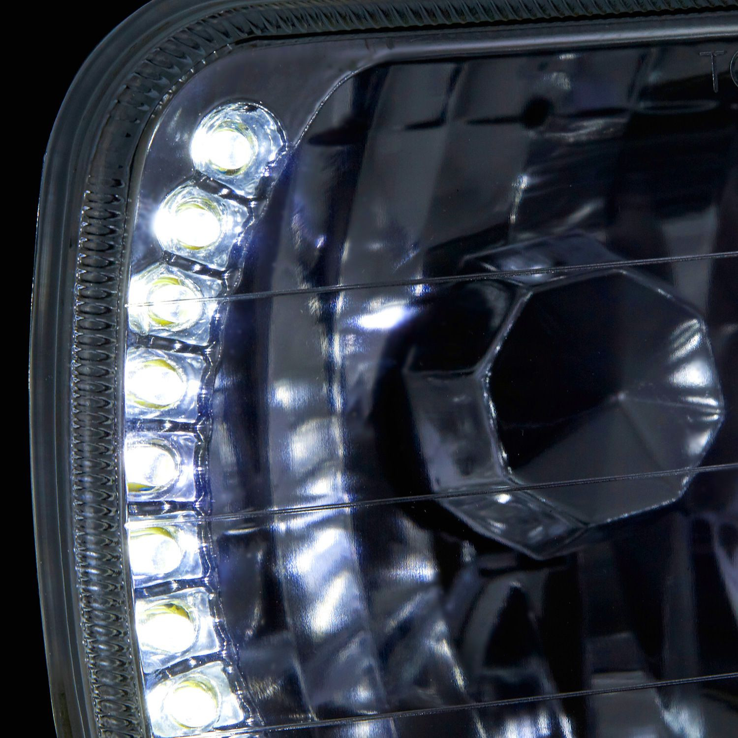 Chrome LED Halo Crystal Headlights 
