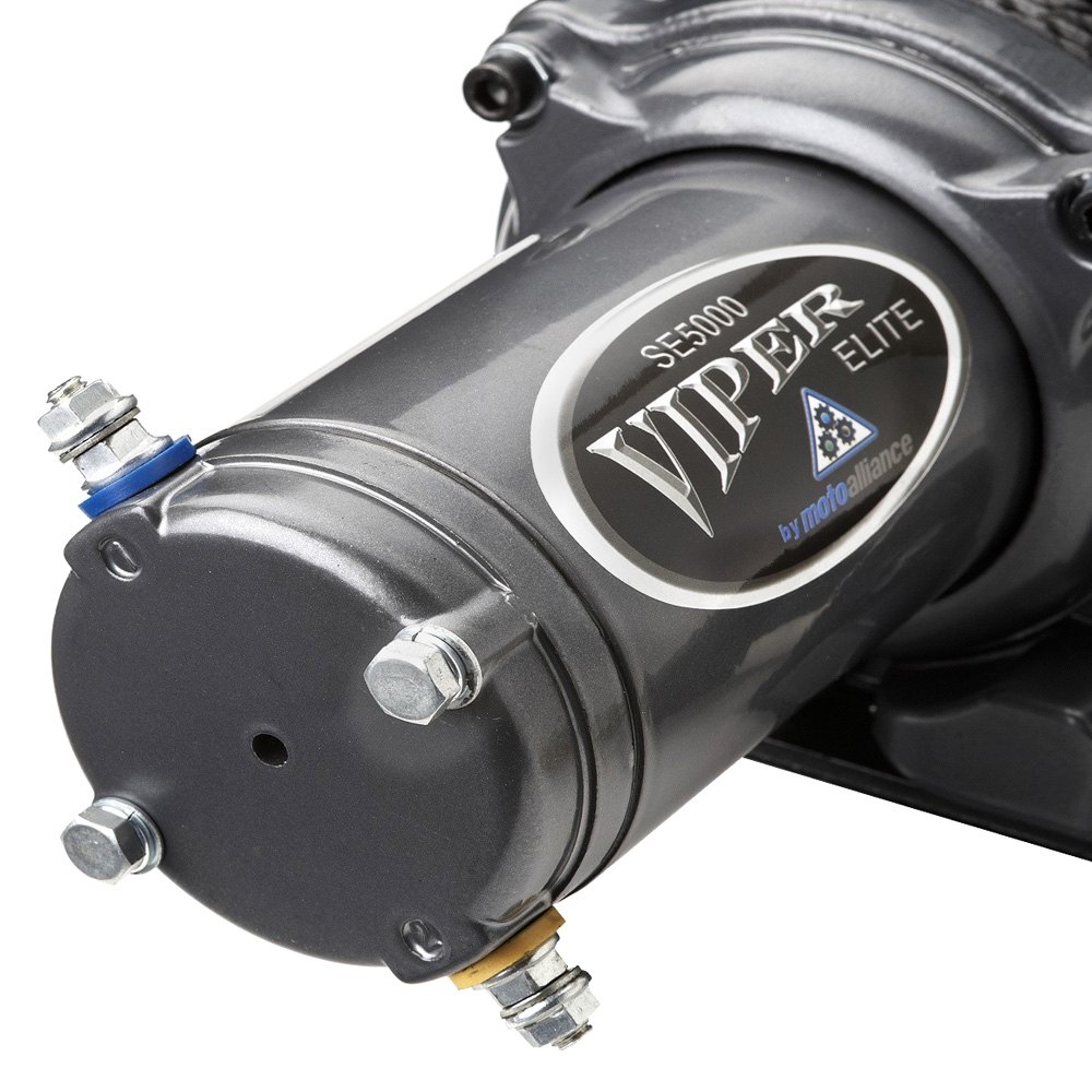 Viper Winches® EX4500SEBK65MA11208_BU UTV Elite 4,500 lbs Winch with 65' Black AmSteelBlue