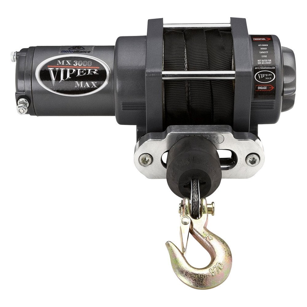 Viper Winches® Mx3000 Bk Atv Utv Max 3 000 Lbs Winch With 50 Black Synthetic Rope