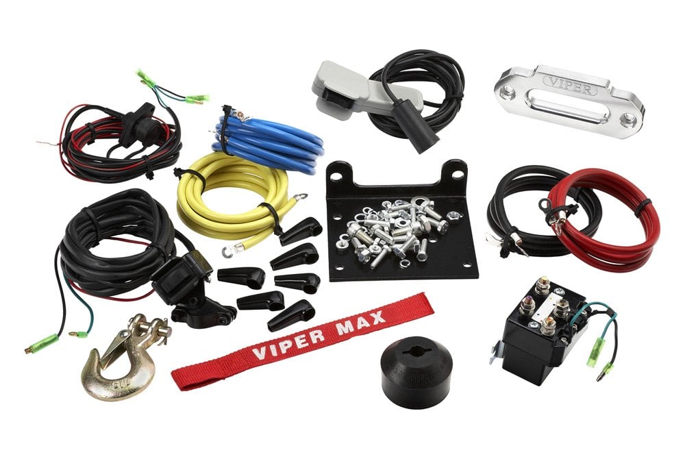 Viper Winches® MX4000SE_BK UTV Max Wide Spool 4,000 lbs Winch with 65