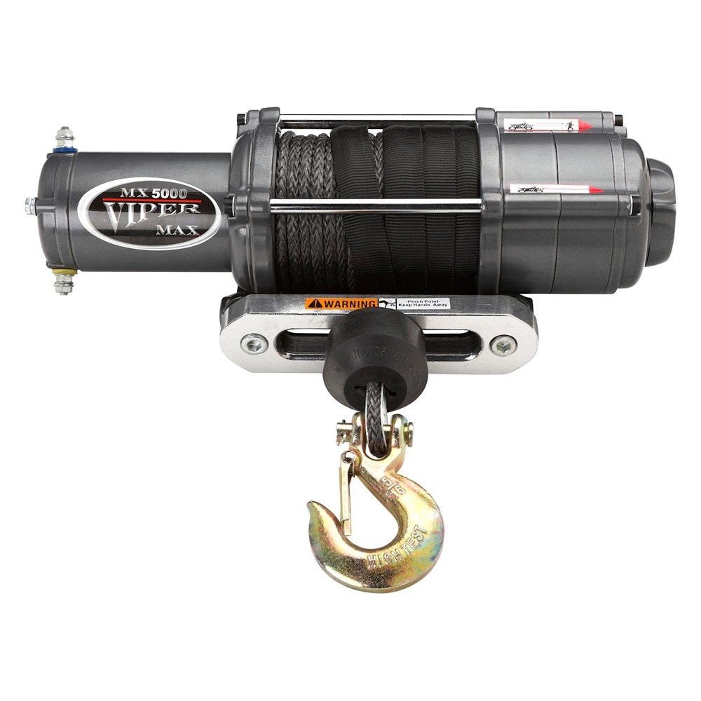 Viper Winches® MX5000SE_BK UTV Max Wide Spool 5,000 lbs Winch with 65
