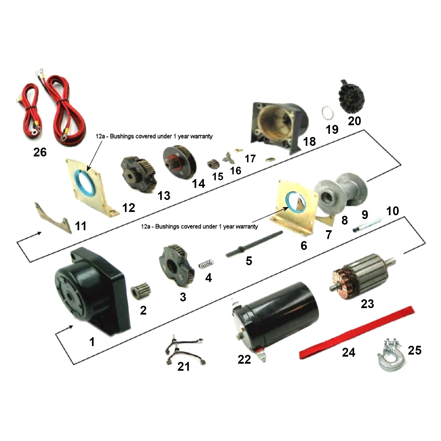 Viper Winches® RPL_3_Piece_Motor_End_MX2500Kit Motor End Kit for